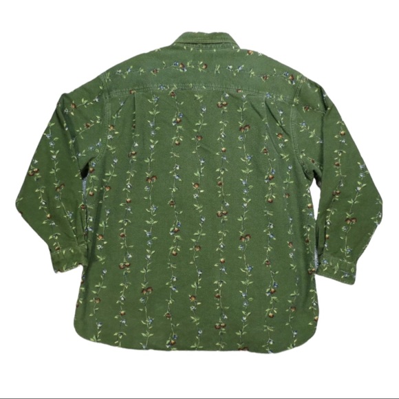 VTG Rare L.L. Bean Chamois Cloth Button Down Shirt Floral Cotton Women’s Size XS - Picture 3 of 5